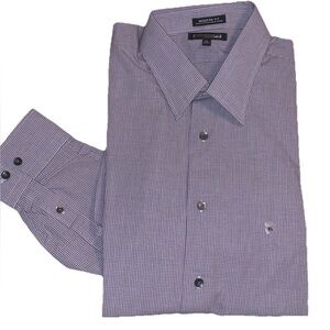 EXPRESS1MX Men’s Long Sleeve Button Up Shirt Pale Purple Pattern Size XL